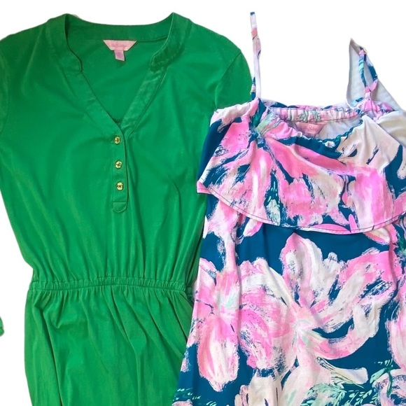 LILLY Pulitzer Bundle of 2 Dresses: Annastasha Floral & Green Beckett Dr… - Picture 16 of 17